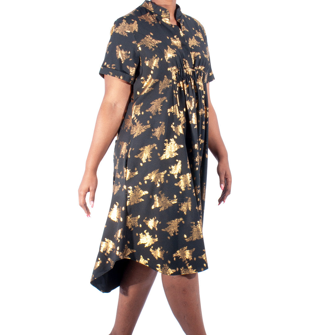 Plus Size Foil Print Tunic