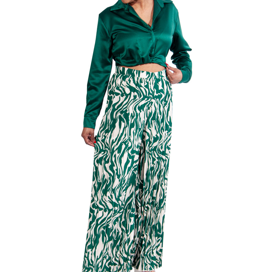 Emerald Satin Top