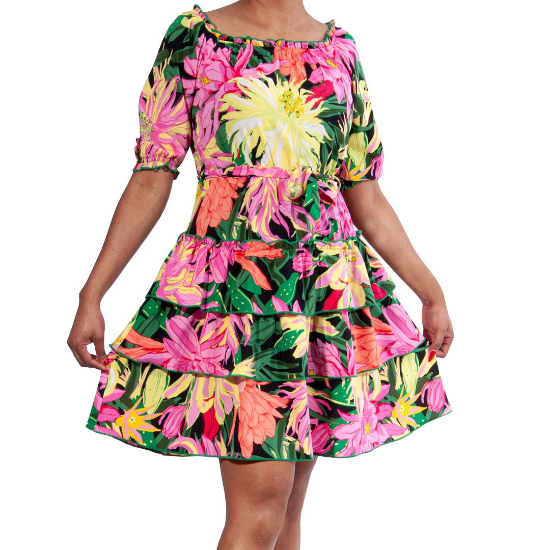 Floral Print Tiered Super Soft Dress