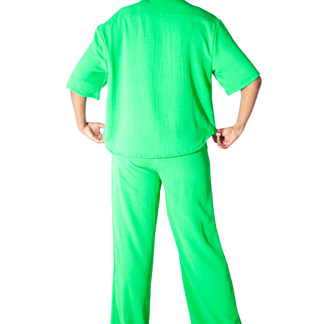 Cey Woven Green Short Sleeve Top