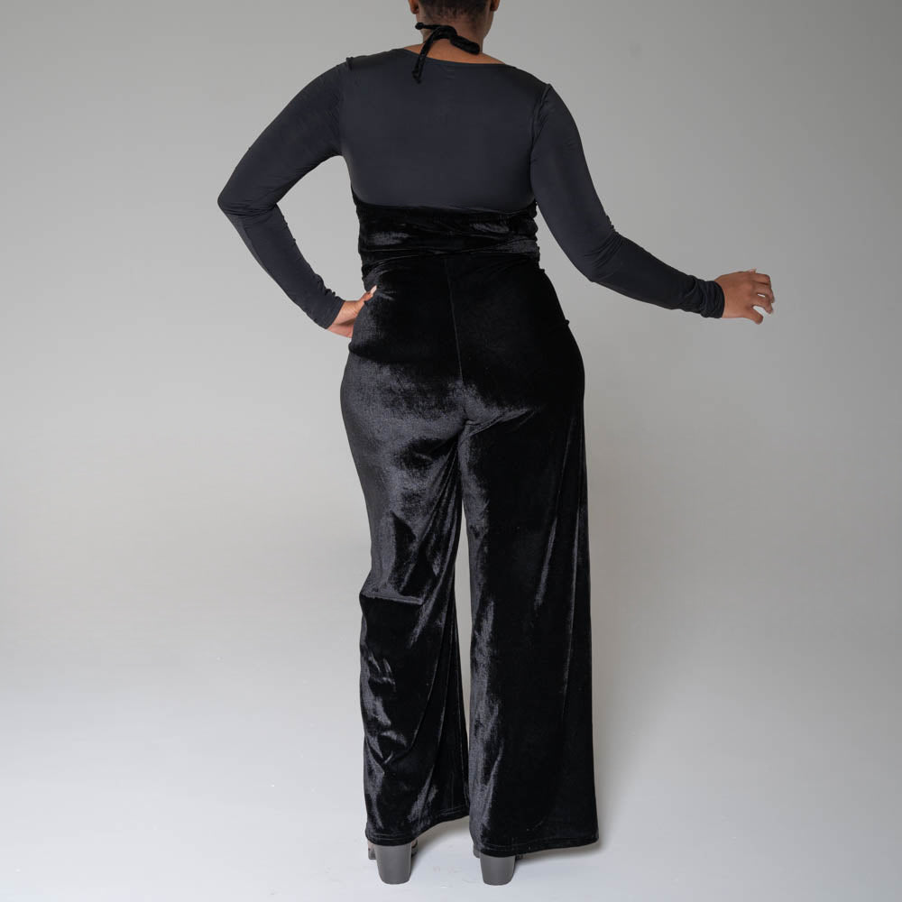 Sleeveless Velour Jumpsuit