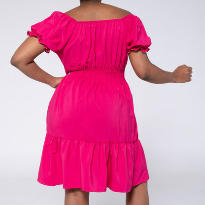 Cerise Tiered Dress