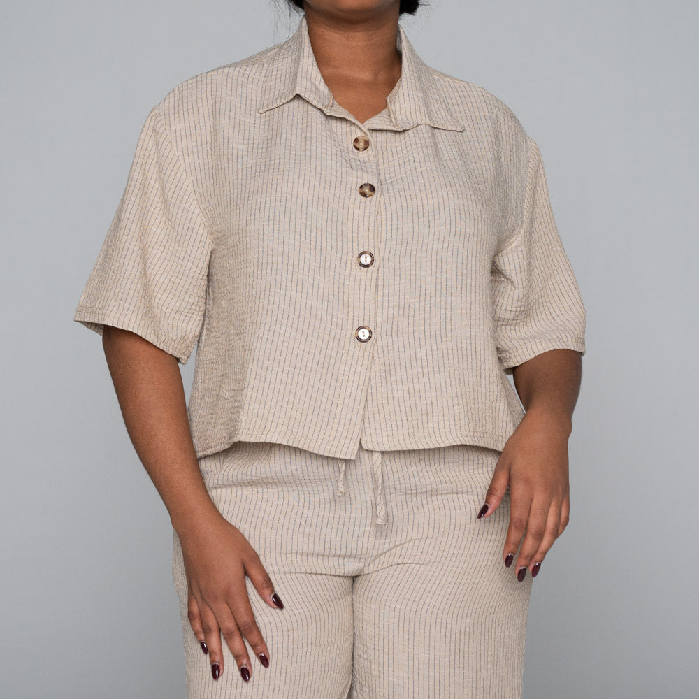 Short Sleeve Striped Airflow Top