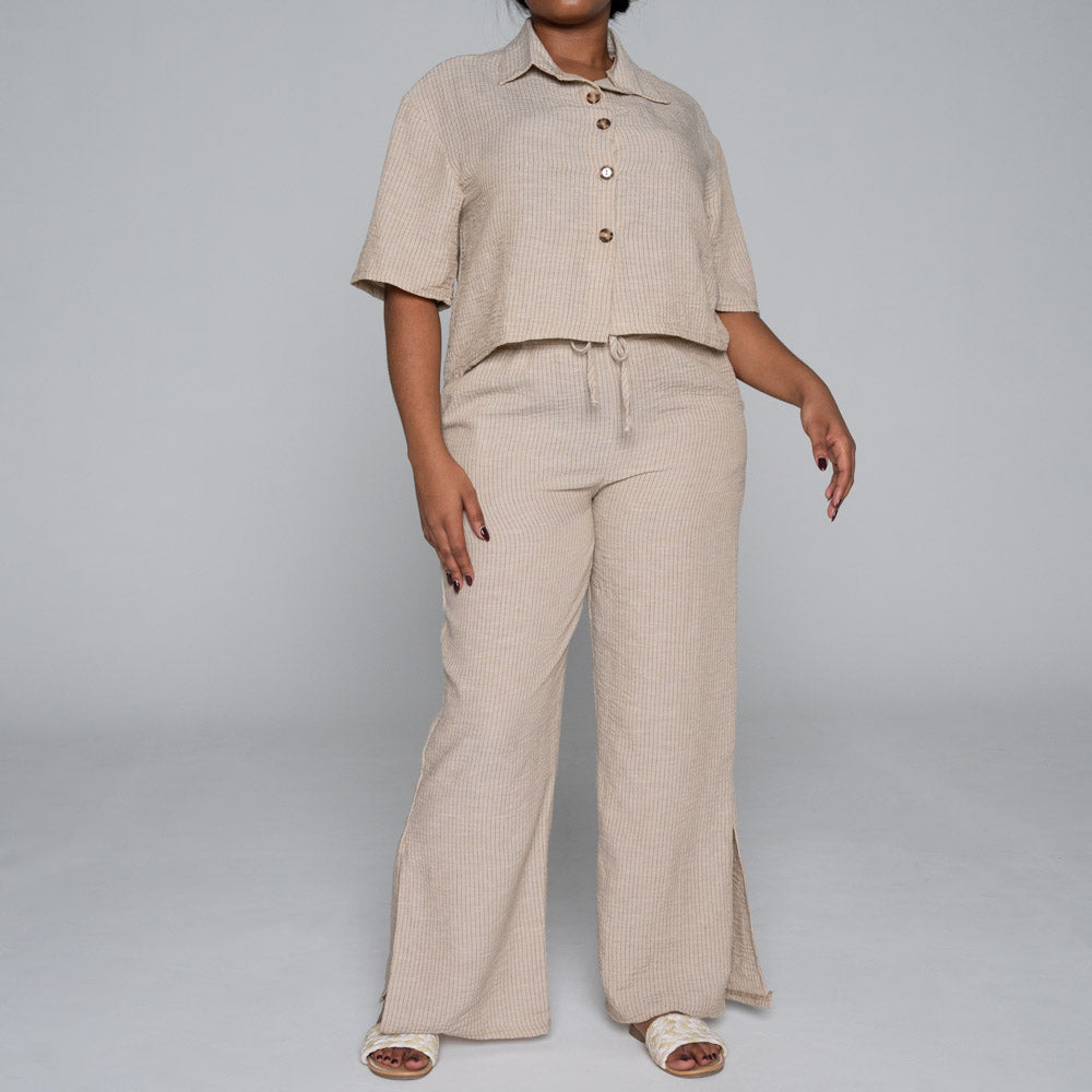 Short Sleeve Striped Airflow Top