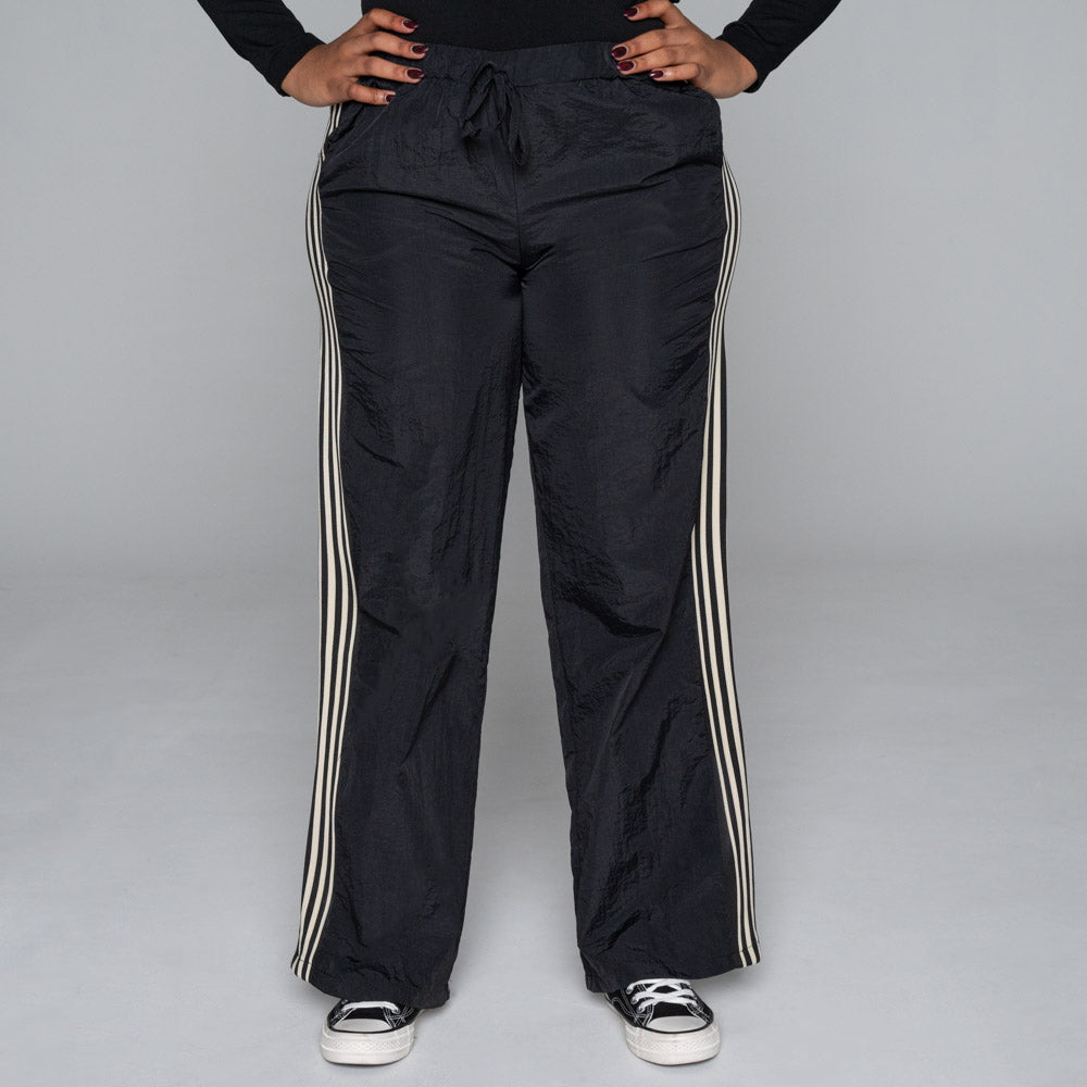 Black Nylon Teslon Elasticated Pants