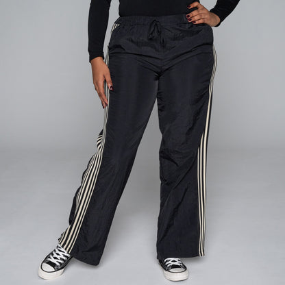 Black Nylon Teslon Elasticated Pants