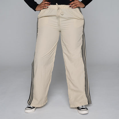 Stone Nylon Teslon Elasticated Pants