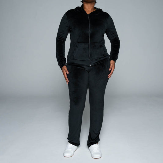 Black Supersoft Hooded Tracksuit