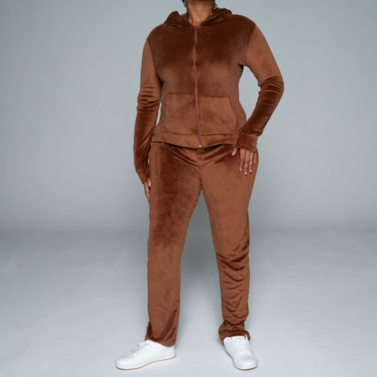 Brown Supersoft Hooded Tracksuit