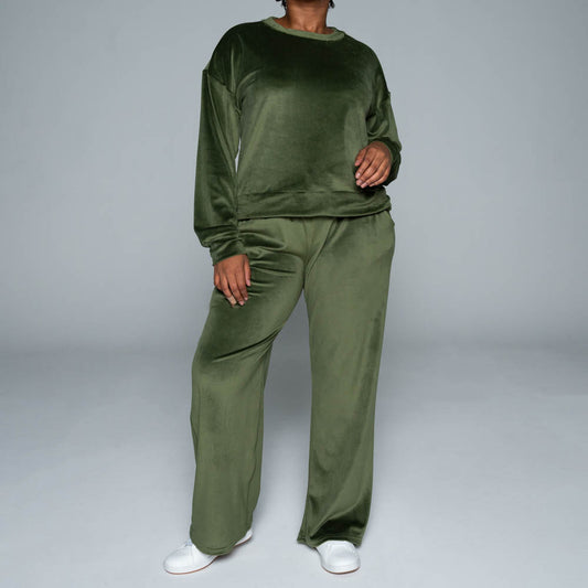 Olive Supersoft Velour Tracksuit