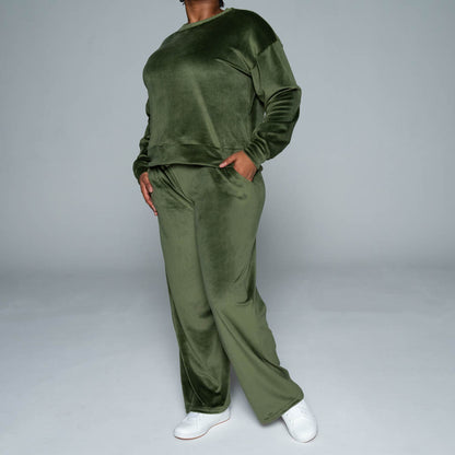 Olive Supersoft Velour Tracksuit