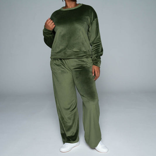 Olive Supersoft Velour Tracksuit