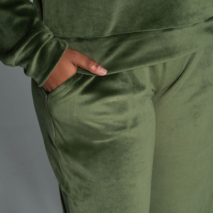 Olive Supersoft Velour Tracksuit