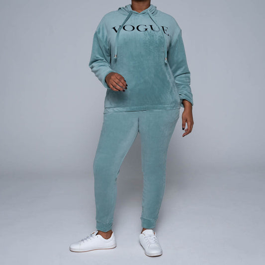Sage Velour Track Top
