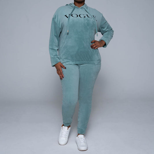 Sage Velour Track Top