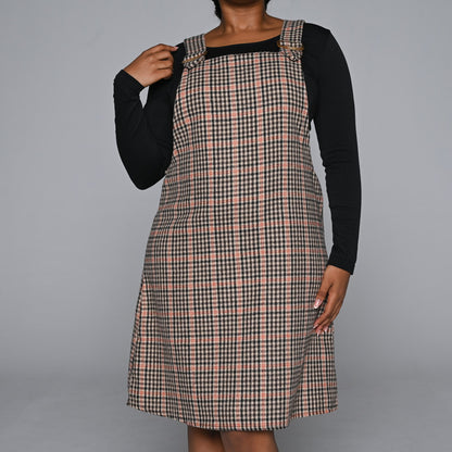 Stone Check Print Pinafore
