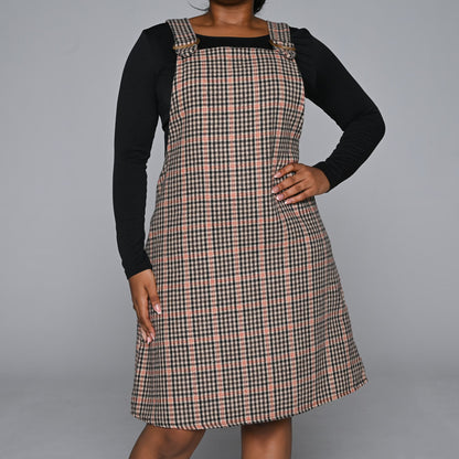 Stone Check Print Pinafore
