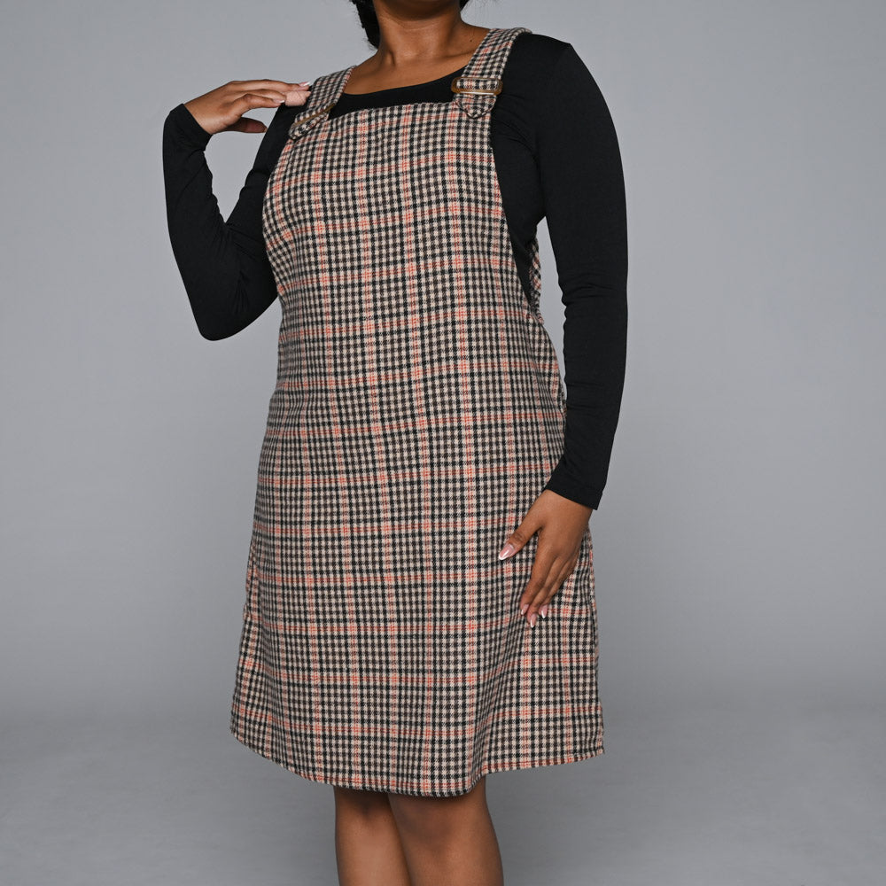 Stone Check Print Pinafore