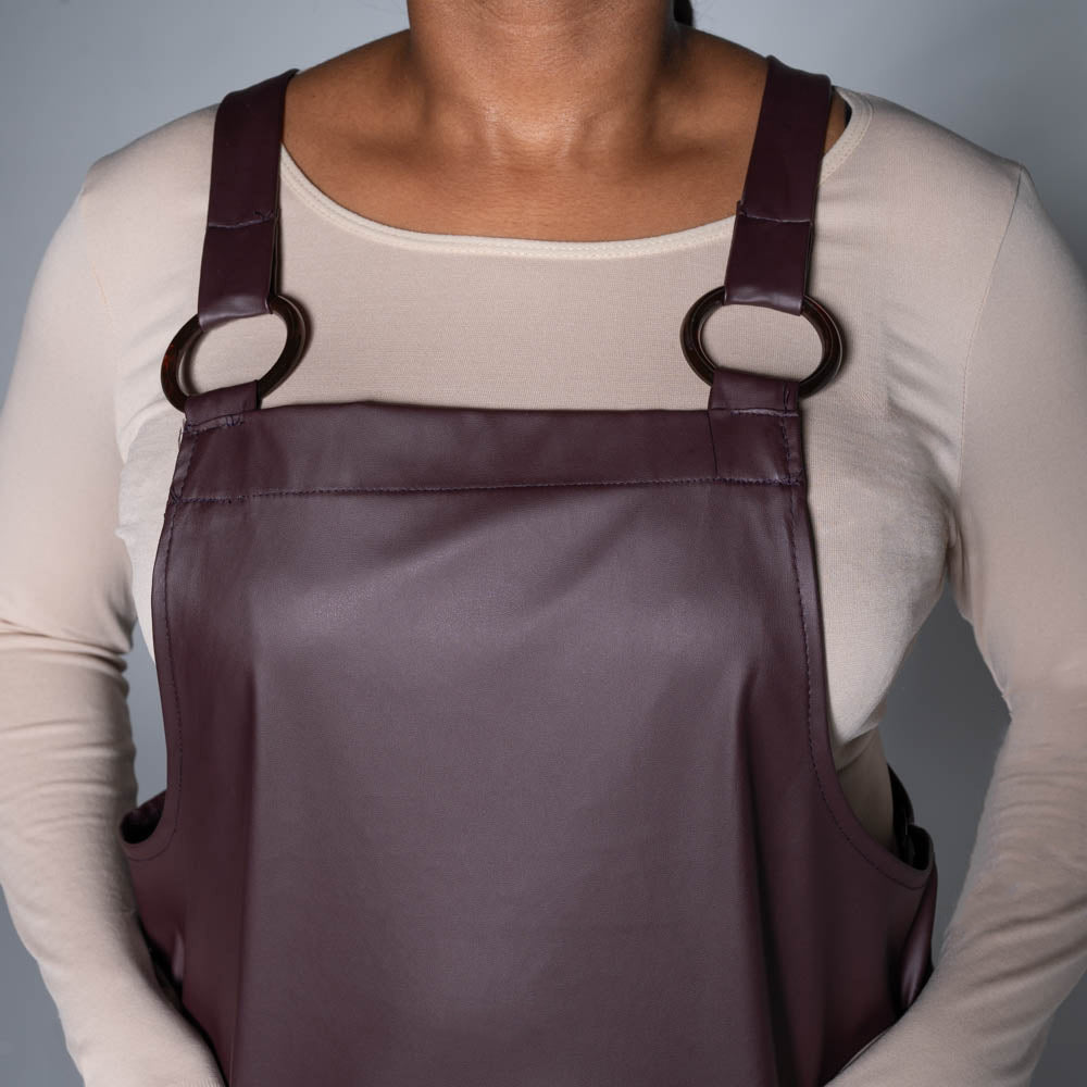 Burgundy Pleather Pinafore