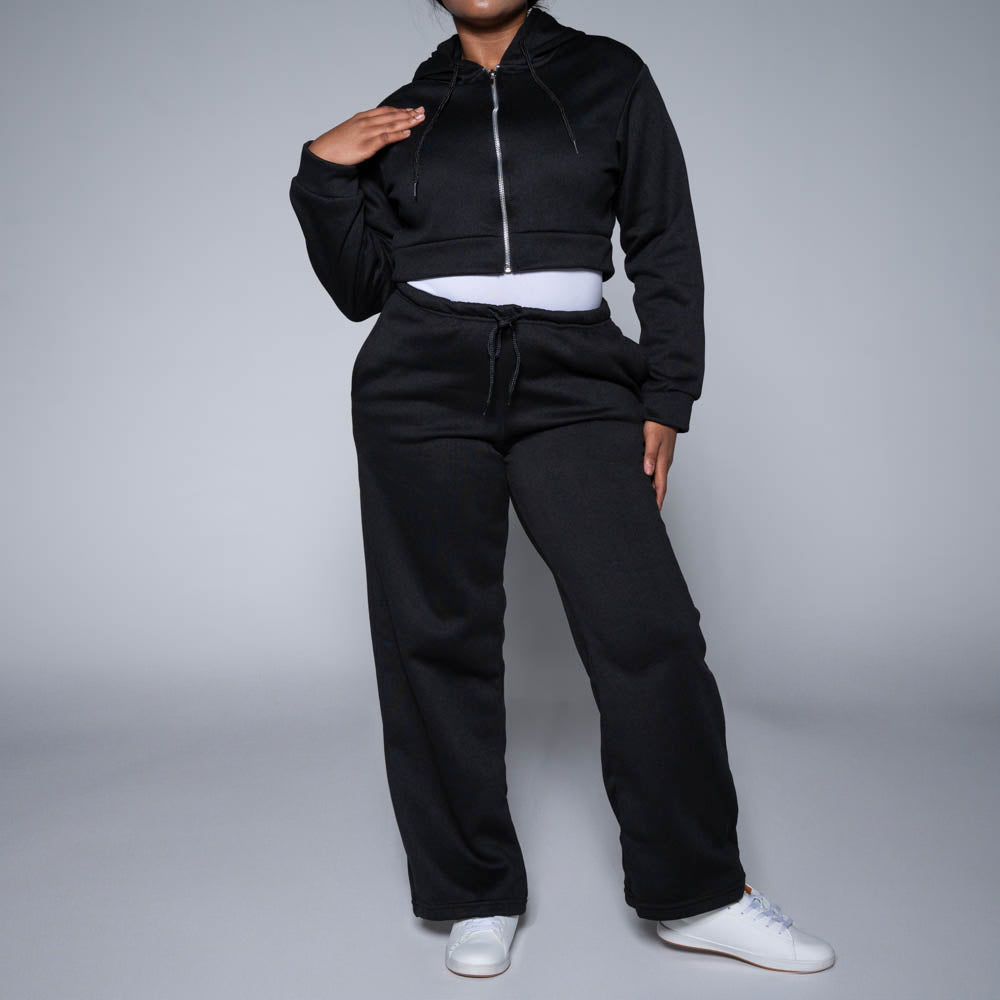 Long Sleeve Black Track Top