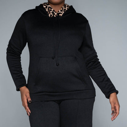 Black Hooded Track Top