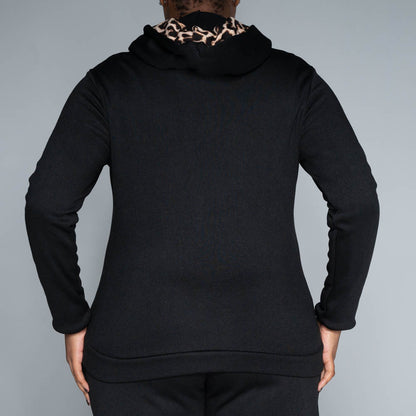 Black Hooded Track Top