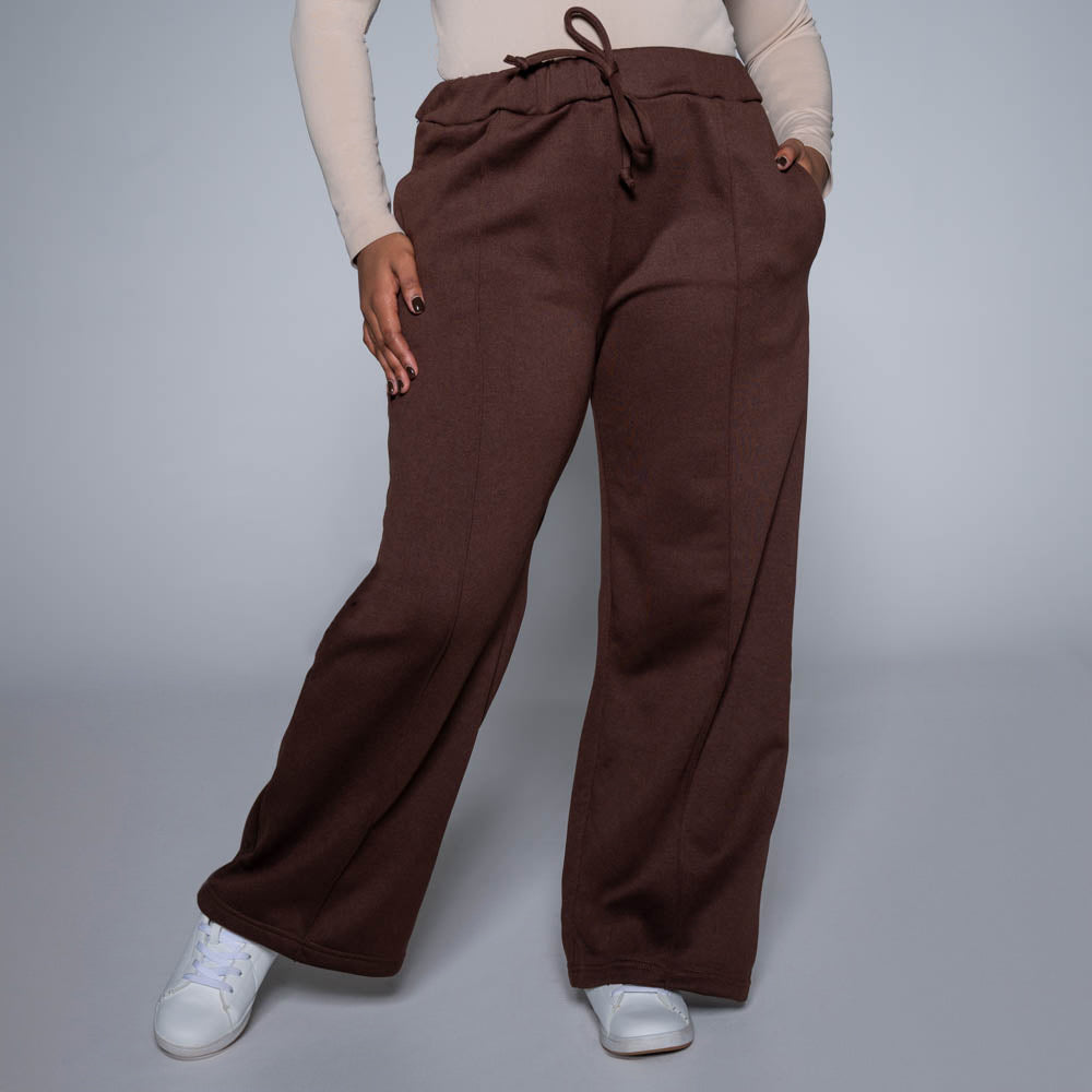 Chocolate Spun Poly Track Pants