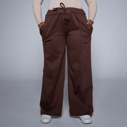 Chocolate Spun Poly Track Pants
