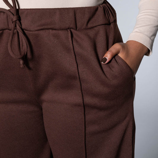 Chocolate Spun Poly Track Pants