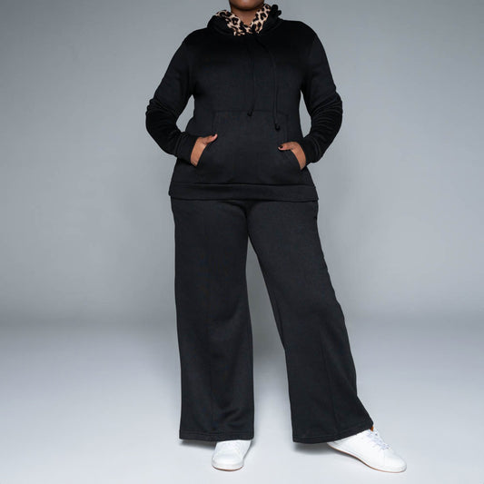 Black Spun Poly Track Pants