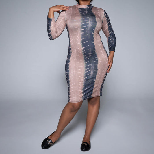 Printed Turtle Neck Dress
