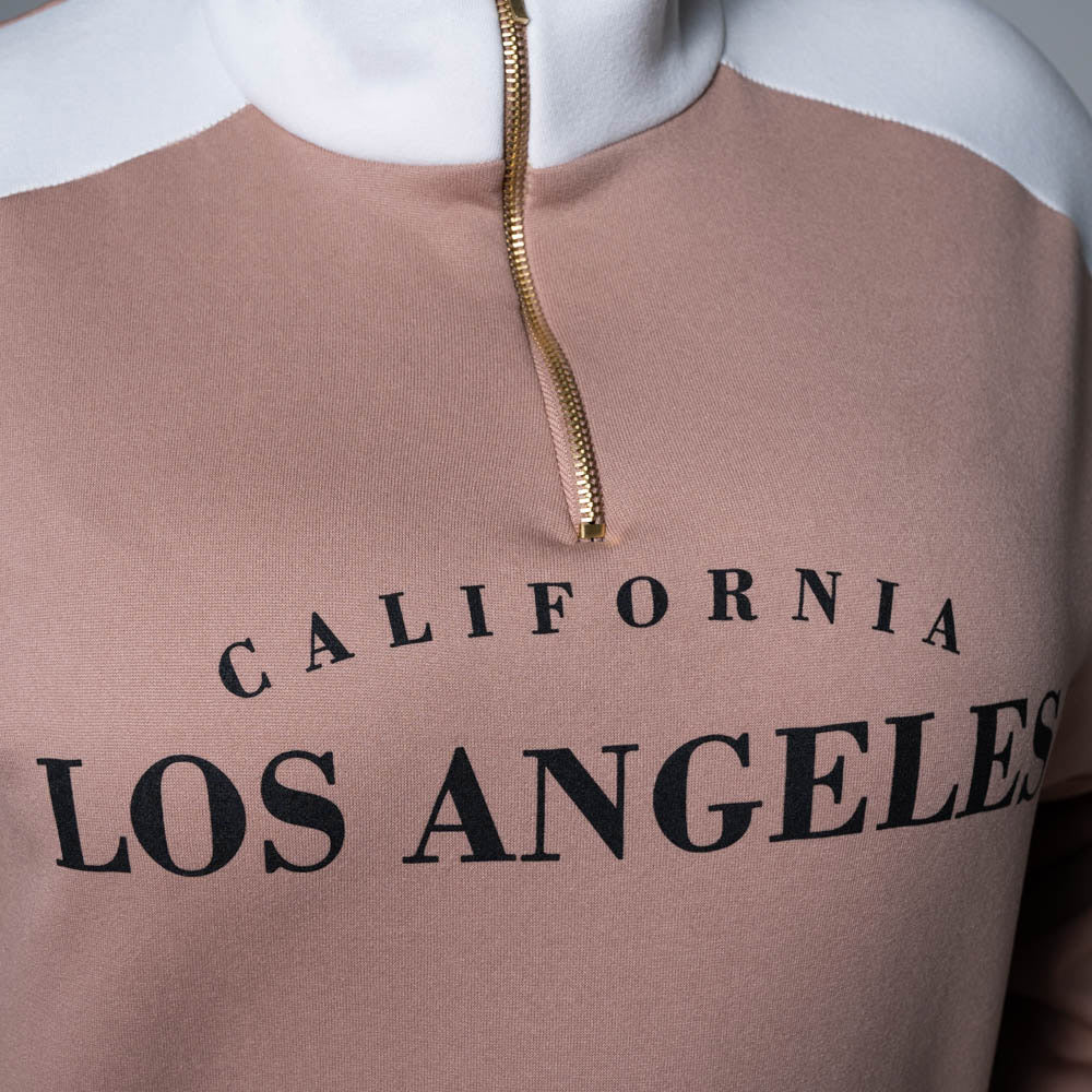 Camel Front Zip Top