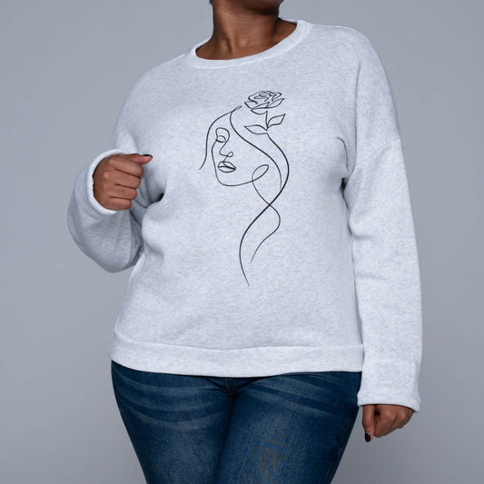 Light Grey  Front Print Top