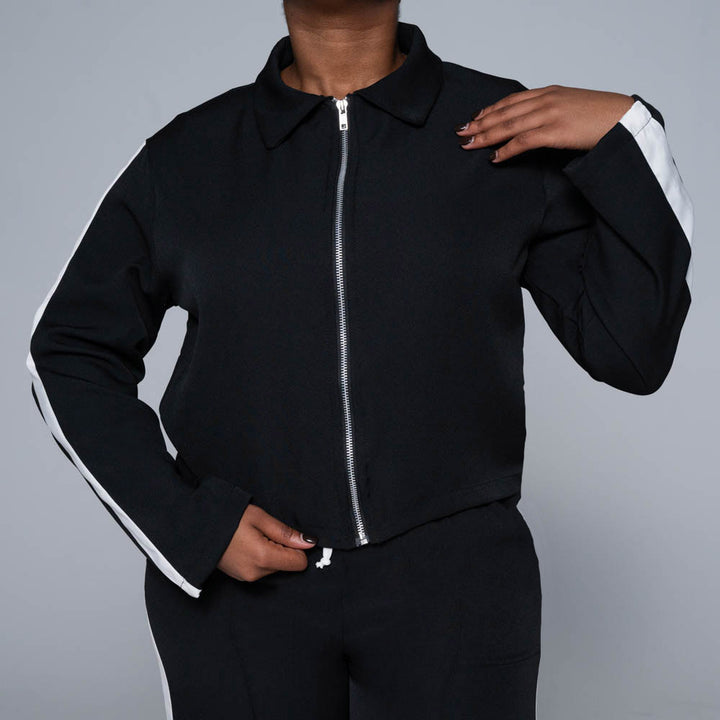 Black Barbie Twill Track Top