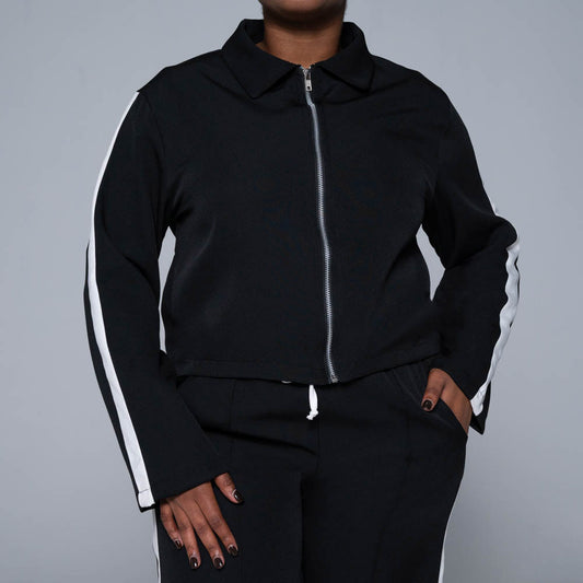 Black Barbie Twill Track Top