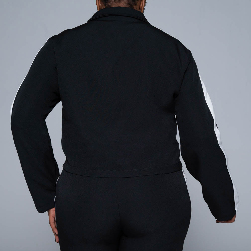 Black Barbie Twill Track Top