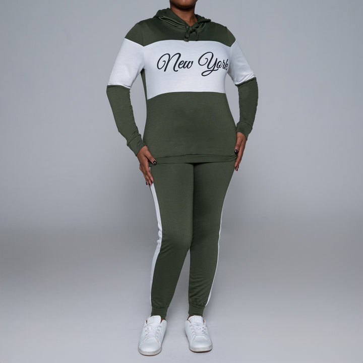 Olive Colour Block Track Top