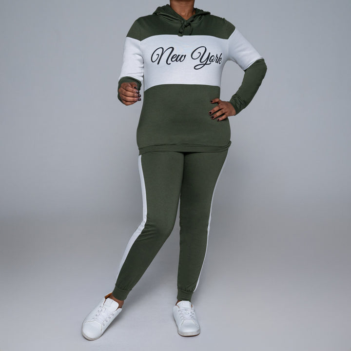 Olive Colour Block Track Top
