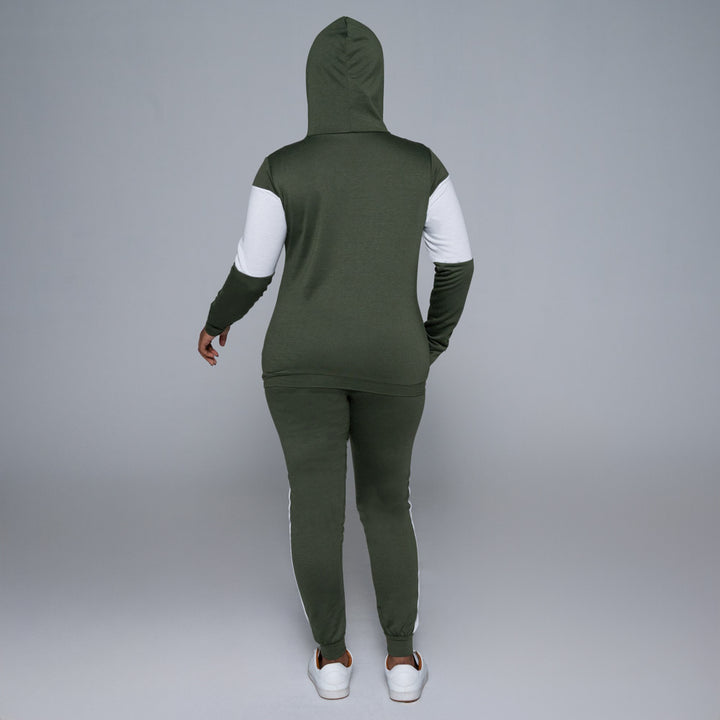 Olive Colour Block Track Top
