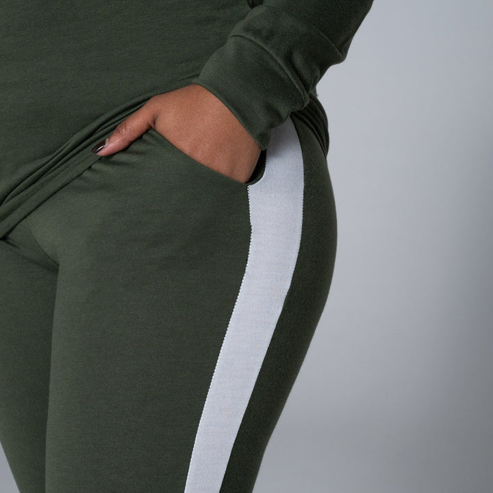 Olive Colour Block Track Top