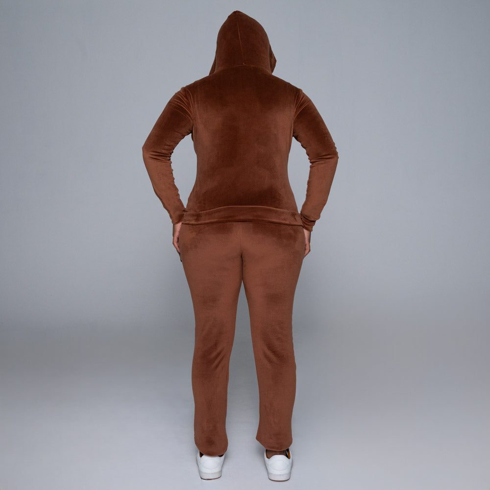 Brown Velour Super Soft Tracksuit