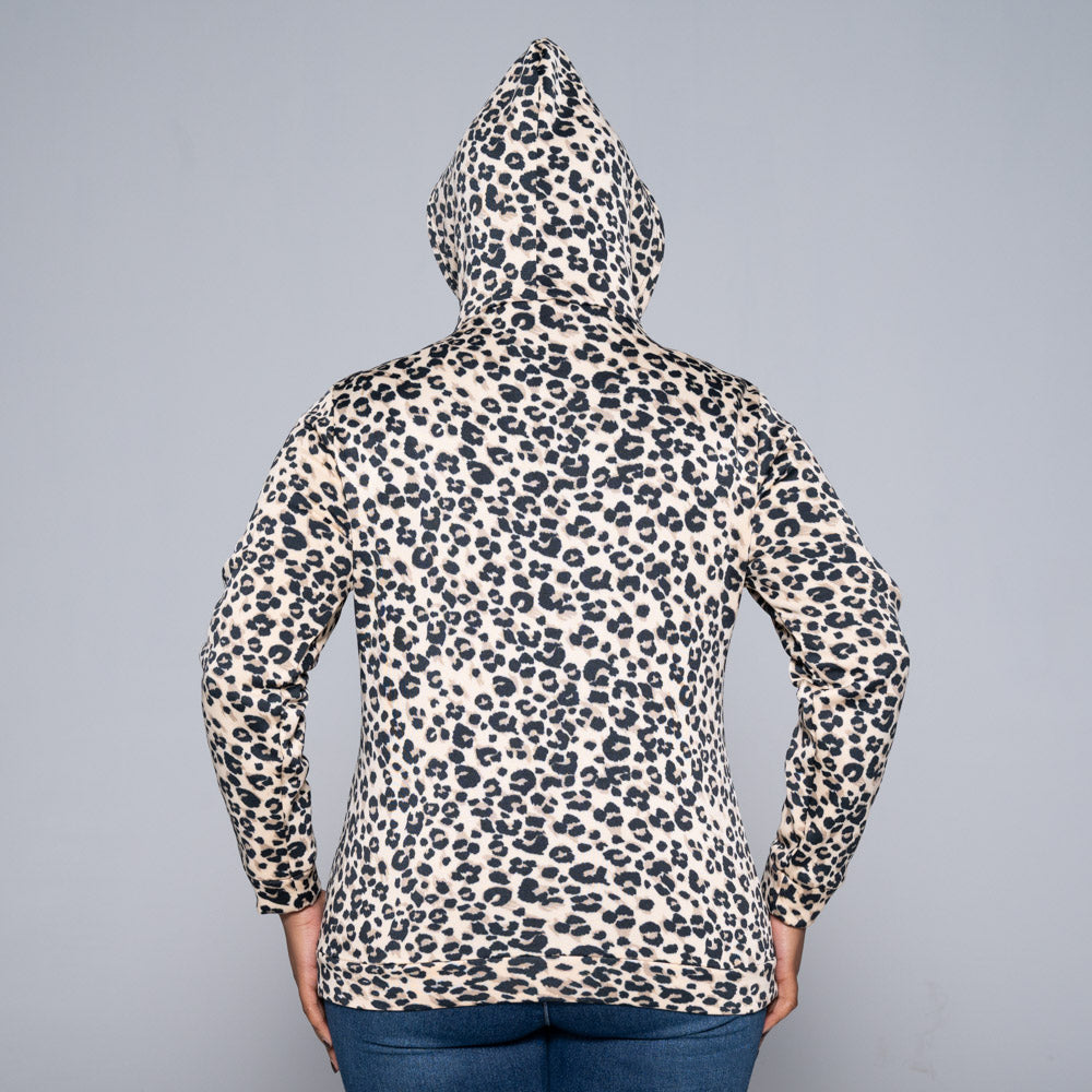 Printed Spun Poly Hooded Top