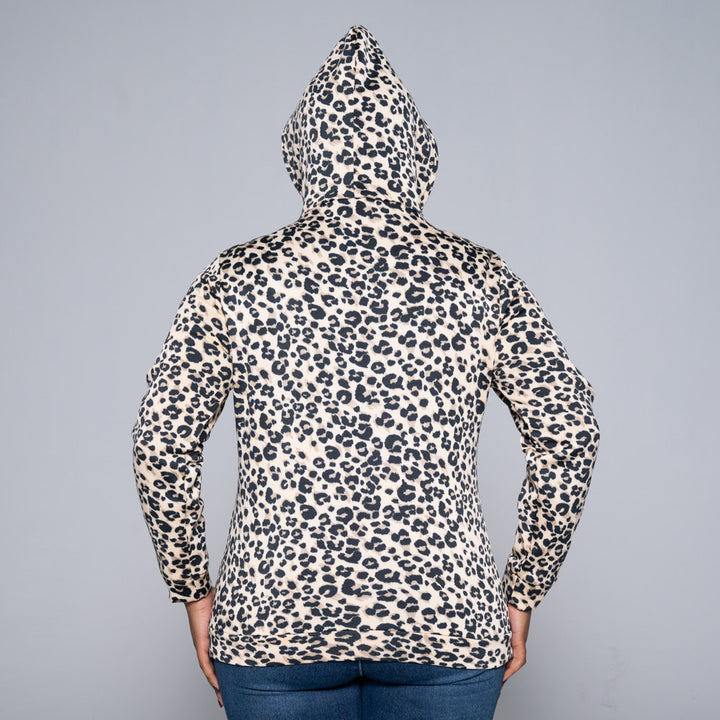 Printed Spun Poly Hooded Top