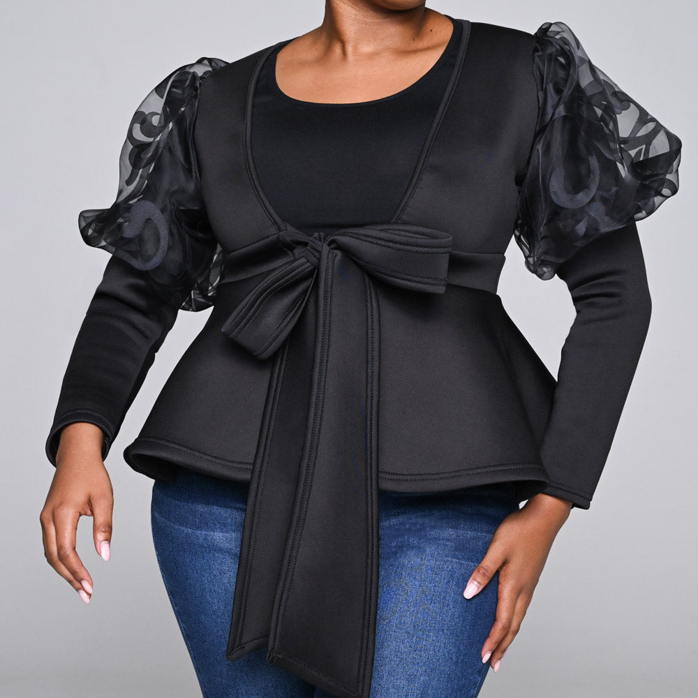 Long Sleeve Black Scuba Jacket