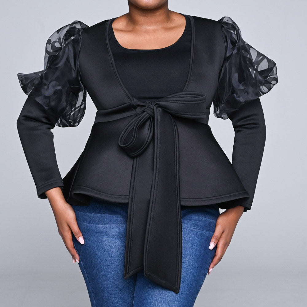 Long Sleeve Black Scuba Jacket
