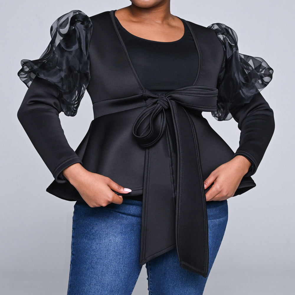 Long Sleeve Black Scuba Jacket