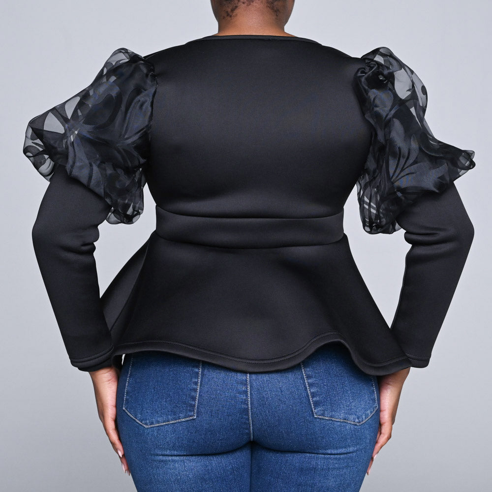 Long Sleeve Black Scuba Jacket