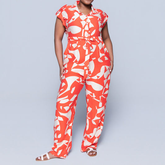 Terracotta Printed Jumpsuit
