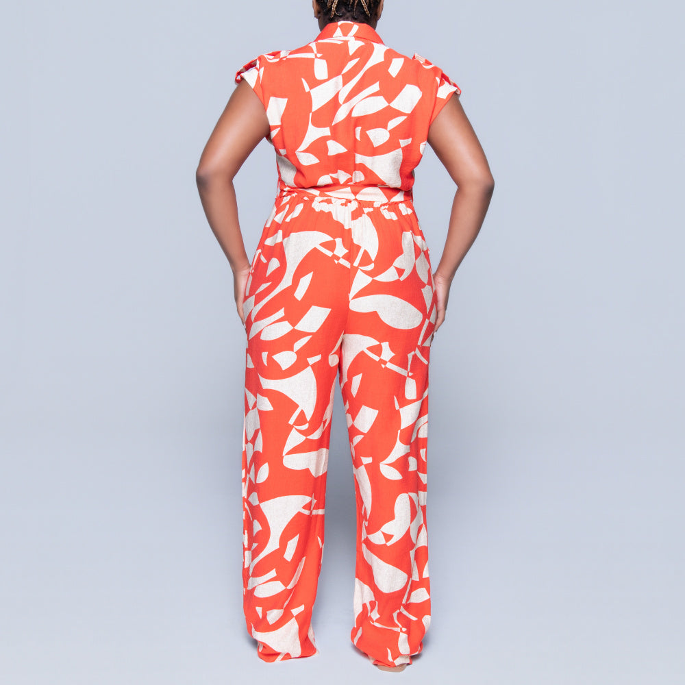 Terracotta Printed Jumpsuit