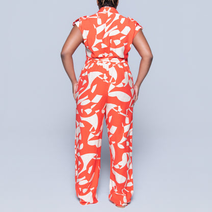 Terracotta Printed Jumpsuit